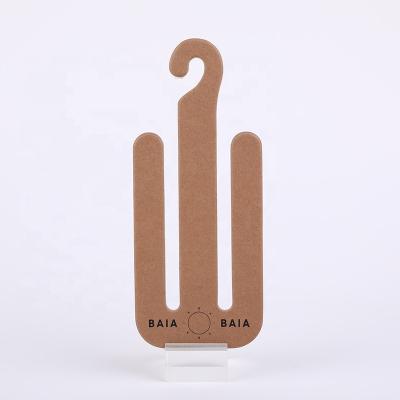 China Recycled Eco-Friendly 3mm Degradable Cardboard Paper Hangers Hook For Sneakers And Sports Shoes Display for sale