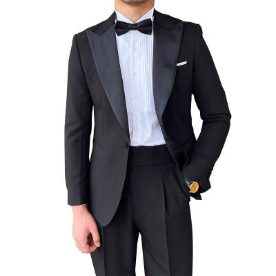 China British formal Mr. Lu San lapel dress, slim fit suit coat, Korean men's fashion leisure suit, two-piece set for sale