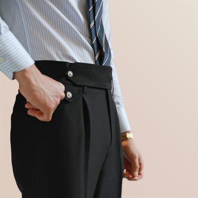 China Anti-wrinkle Naples high waist pants, business casual sagging pants, men's non anti iron wrinkle paris button for sale