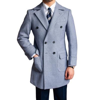 China Anti-wrinkle Autumn Winter Wool Jacket Men's Casual Men's Houndstooth Double Breasted Coat Coat for sale