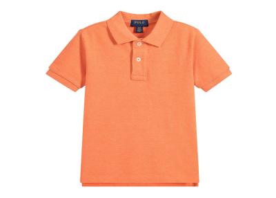 Chine Le polo orange badine la couleur pure de T-shirts de décolleté en V 210 grammes avec le bouton à vendre