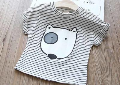 China Anti Pilling Striped Cotton Kids T Shirts 1.6 Kg Embroidered Technics for sale