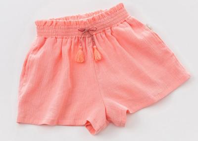 China Summer Pink Short Pants Anti Pilling , Fashion Girls Tracksuit Pants Plain Dyed for sale