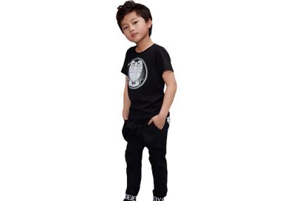 Chine Impression offset courte noire de T-shirts de coton de douille d'été pour des enfants à vendre