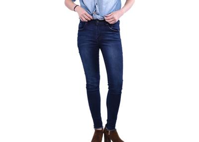 China Sexy Women Skinny Denim Pants Full Length Eco Friendly In Dark Blue Color for sale