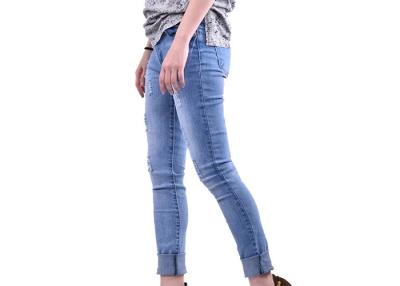 China Narrow Feet Bottom Skinny Denim Pants , Spring Summer Skinny Shredded Jeans for sale