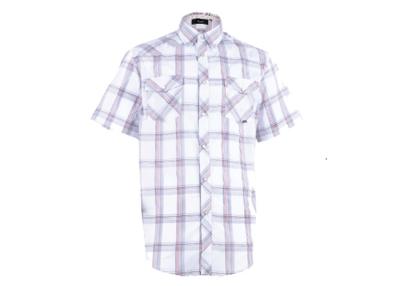 China Eco - Friendly Mens Cotton Summer Tee Shirts Soft Plaid Pattern for sale