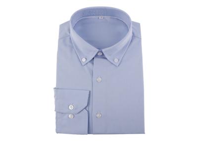 China Plain Dyed Poplin Formal Printed T Shirts For Mens Sky Blue Color for sale