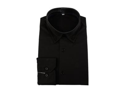 China Las camisas de algodón para hombre negras amistosas de Eco del diseñador aclaran estilo teñido del ajustado en venta