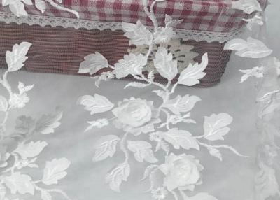 China Tulle Tape Embroidery Mesh Lace Fabric 3d Flower With SGS Certificate for sale