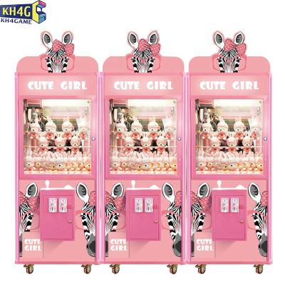 China Coin Operated Games Cute Crane Plush Toy Kiddie Vending Toy Game Claw Machine Arcade Glass MDF+Tempered 2022 New for sale