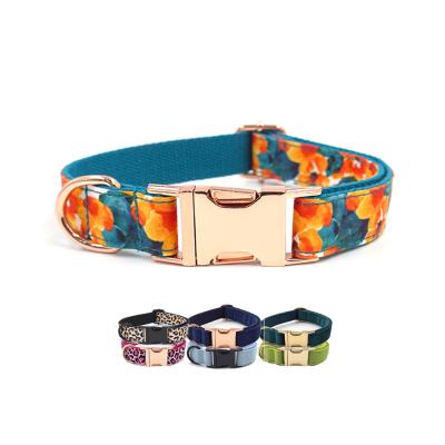 China New Fashion Gold Buckle Collars Cat Dog Accessories Padded Colorful Printing Luxury Dog Collar Wholesale for sale