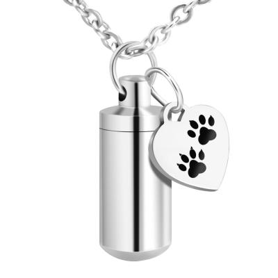 China BEST FRIEN Viable Personalized OEM Amazon Amazon Hot Sale Stainless Steel Cremation Urns Custom Hot Silver Pet Cremation Ashes Necklace for sale