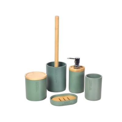 China New Arrival Simple Design Hotel&Home 4Pcs 6pcs 8pcs Modern Luxury Resin Terrazzo Concrete Bathroom Accessories Set for sale