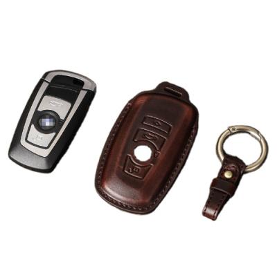 China Creative Car Accessories Mini Protective Shell Genuine Leather Keychains Men Women Vintage Style England Key Case for sale