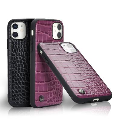 China factory price Anti-fall china manufacture leather phone case crocodile leather case covers for iphone 11 12 pro samsung huawei max hanman for sale