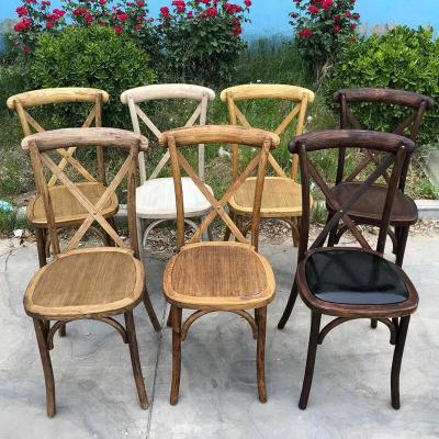 China Farmhouse Restaurant Wood Garden Furniture PU Wedding Recliner Solid Wood Leather Banquet Dining Bar Outdoor Camping Chair for sale