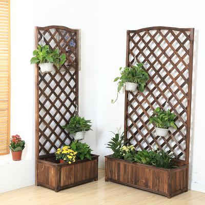 China American Outdoor Wooden Composite Large Box Planter Flower Shelf Flower Style Fence for sale