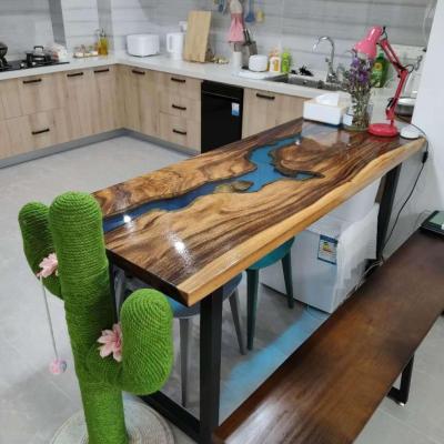 China Solid Wood Wooden Slab Epoxy Resin Kitchen Countertops for sale