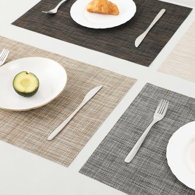 China Viable Wholesale Kitchen PVC Heat Resistance Waterproof Oil Proof Place Mats Set Dining Dish Table Mat for sale