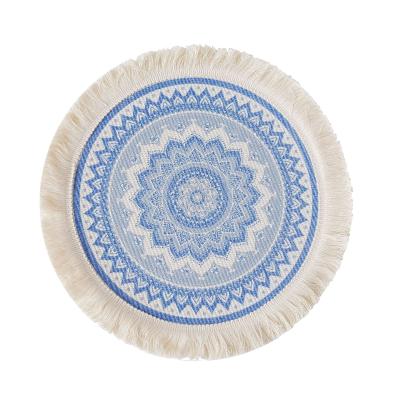 China Nordic Cotton Viable Mandala Style Home Decor Round Bohemian Table Mat Anti Scalding Coaster Placemat with Tassel Macrame for Pot Dish for sale