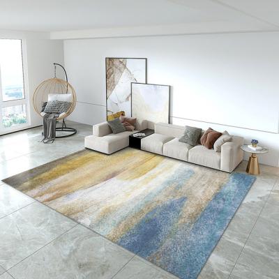 China Home Washable Krystal Velvet Custom Abstract Pattern Non Slip Bedroom Floor Mat Carpet Modern Printed Living Room Washable Area Rug for sale