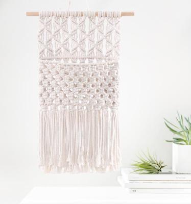 China New Design Cotton Crochet Macrame Bedroom Wall Hanging Bohemian White Bohemian Door Hanging Home Decor Tapestry for sale