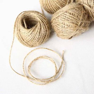 China Eco-friendly Natural Jute Twine Rope 3Ply Jute Rope for Christmas Gift Wrapping and DIY Arts for sale