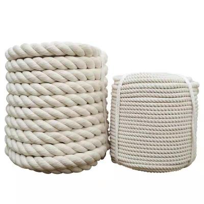 China Degradation Natural Environmental Wholesale Customized 4 5 6 7 8 10 12 15 20mm Decorative Handmade Braided Natural Wall Rope 100% Cotton Rope for sale