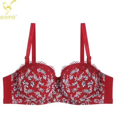 China Wholesale Binnys QUICK DRY New Design Printed Type Women Underwear Breathable Sexy Bras For Woman Underwire Floral Push Up Ladies Bra for sale