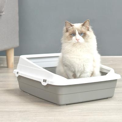 China Sustainable Pet Products Cat Litter Tray Toilet Cat Clean Bin Cat Sand Box for sale