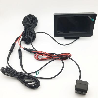 China 4.3 inch small size LCD screen car rear view LCD monitor with 120 degree angle waterproof CCD IR camera 120˚; ° night view camera system for sale