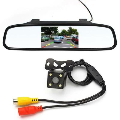 China 4.3 Inch Car Rearview Mirror Monitor Backup Camera Parking Aid With HD Wide Screen for sale