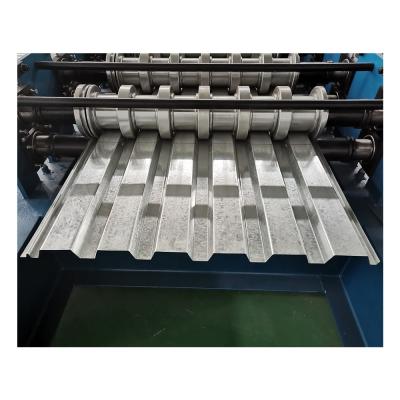 China PLC Control Steel Coil Metal Floor Decking Roll Forming Machine for sale for sale