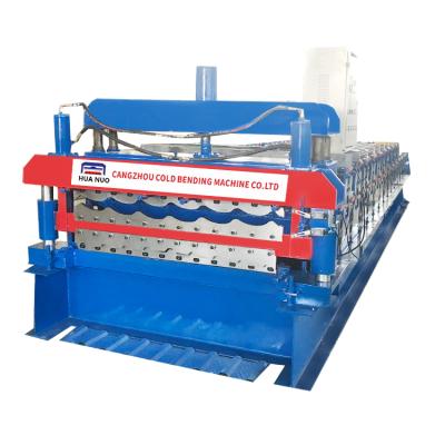 China Automatic Colored Glazed Tile Roll Forming Machine 1000mm, 1250mm Feeding Width For Steel Arch Roofing for sale