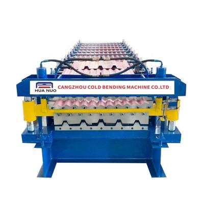 China High Quality Aluminium Wave Roof Panel Roll Forming Making Machine Te koop