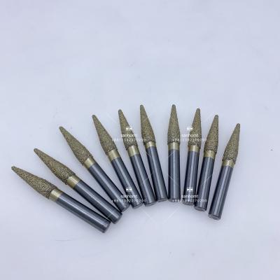 China Drilling Holes 6mm Diamond Grinding Bits Vacuum Brazed Deburrs Grinding Heads Carving Engraving Bit for sale