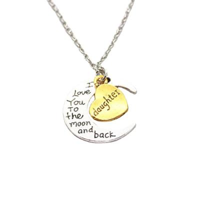 China 2021European CLASSIC and American fashion jewelry new moon love letter girl family necklace for sale