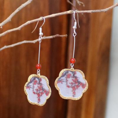 China 2021Group CLASSIC antique style fan art cheongsam accessories retro earrings for sale