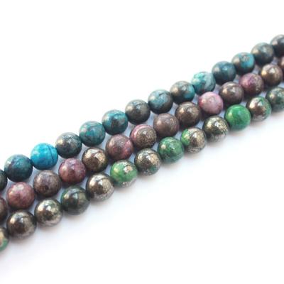 China 2021Manufacturers Wholesale Supply Crystal Pyrite Colored Round Loose Semi-finished Beads DIY Beads For Jewelry Making for sale