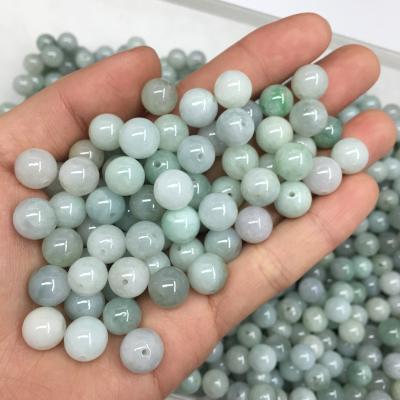 China 2021 Loose Stones DIY 10mm Myanmar A Round Jade Crystal Bulk Cargo Beads For Jewelry Making Factory Wholesale for sale