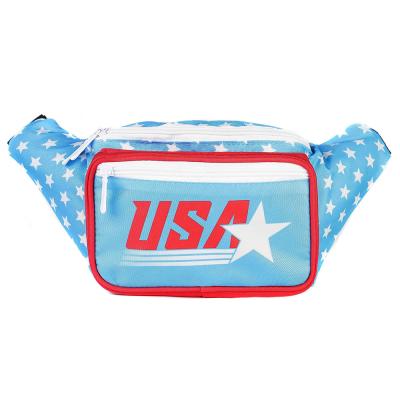 China Water Proof American Flag Waist Bag Hip Belt Pouch Travel Purse Mens Womens Retro USA Fanny Pack for sale