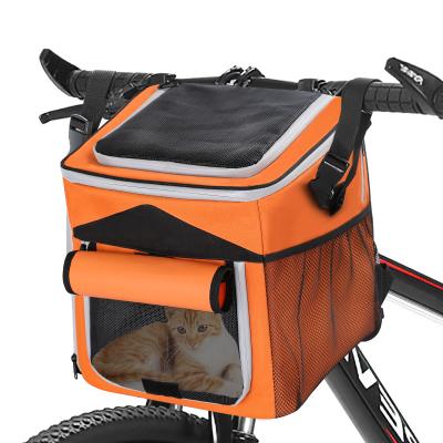 China Recycling Dog Cat Carrier Bag Mesh Breathable Pet Carrier Bag Bicycle Pet Viable Outdoor Storage Bag for sale