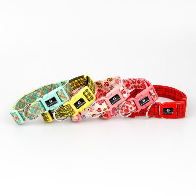 China Padded Multi Colors Pet Collars Heat Transfer Printing Cotton Nylon Padded Running Dog Collar for sale