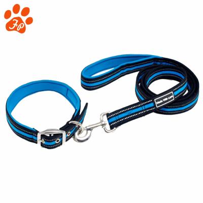 China Wholesale DETACHED Neoprene Adjustable Padding Dog Collar and Leash Reflective Set for sale