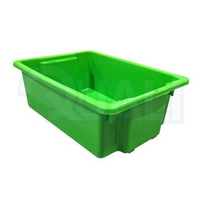 China Eco-friendly Raw Material Agriculture Plastic Crate For Vegetable And Tomato Fruit Crate 70L Solid Plastic Transport Crate for sale