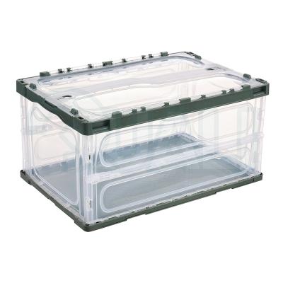 China Plastic Transparent Folding Storage Box Household Goods Clear Storage Box OEM Clothes Box for sale