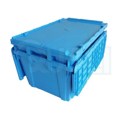 China Eco - Friendly Stacking Lid Tote Box On Attached Raw Material Storage Containers 50L Dolley zu verkaufen