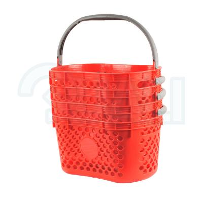 China New Supermarket Manufacture Goods Plastic Material Shopping Basket Picnic Basket With ABS Handle Shape Oval Basket for sale