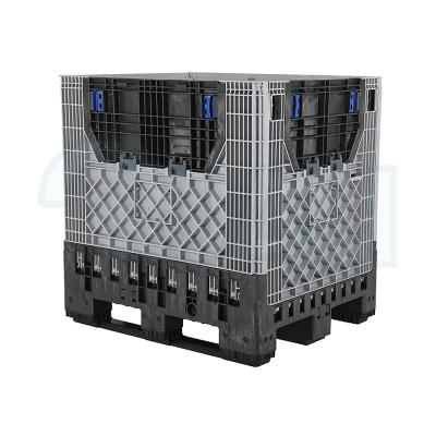 China Retail Collapsible Plastic Pallet Bins Warehouse Storage System Fruit And Vegetable Motion Storage Pallet Bin for sale